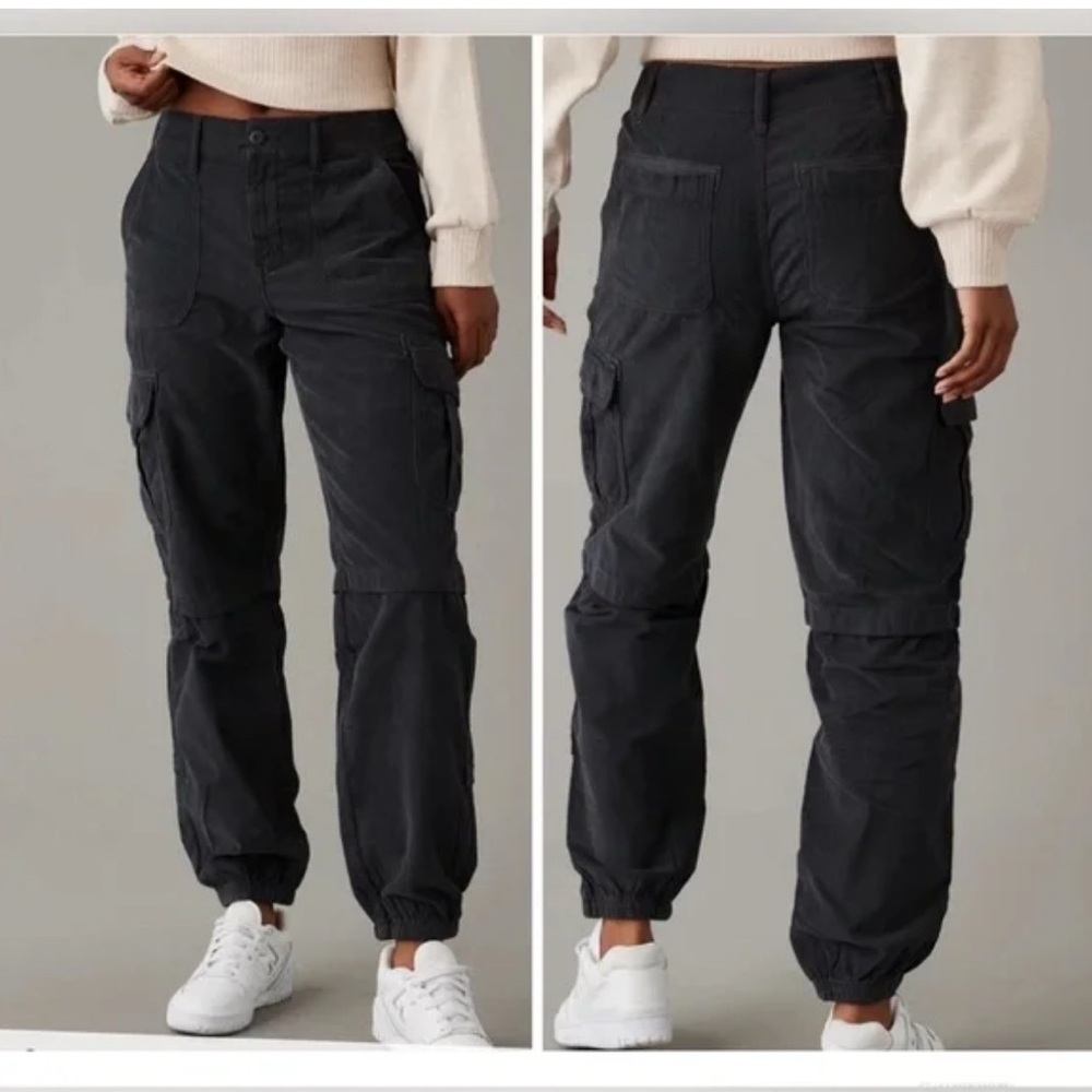 American Eagle Outfitters Dark Gray Cargo Baggy Jogger High Rise pant